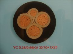 YC 3*70+1*25矿用橡套软电缆